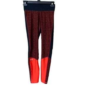 Under Armour Compression HeatGear Athletic Cropped Leggings Black Red Size XS